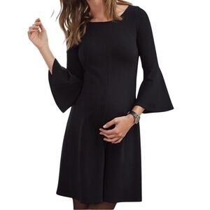 Isabella Oliver Maternity Navy Bell Sleeve Crew Neck Dress Size 4